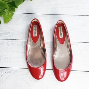 Steve Madden Red Patent Leather Flats 8.5